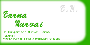 barna murvai business card